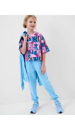 Фуфайка трикотажная для девочек (футболка) multicolor