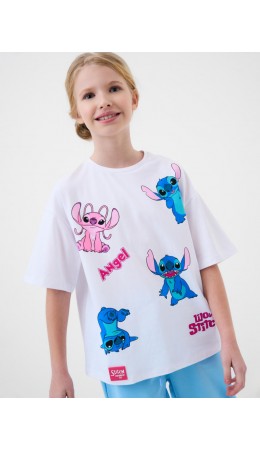 Фуфайка трикотажная для девочек (футболка) white