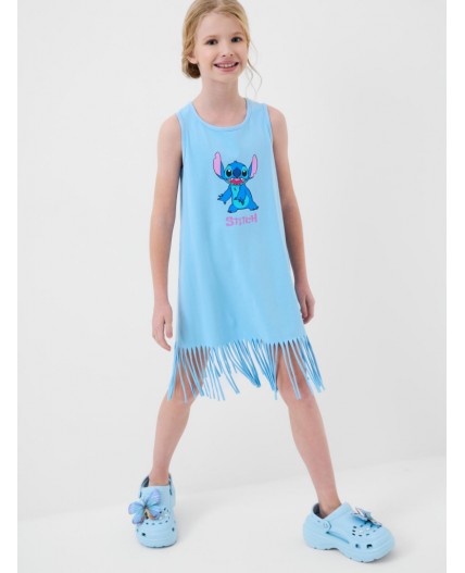 Платье трикотажное для девочек light blue