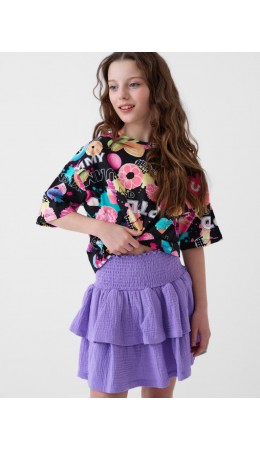 Юбка текстильная для девочек lilac