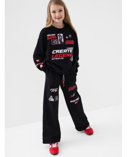 Брюки трикотажные для девочек black