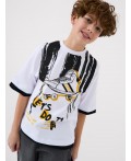 Фуфайка трикотажная для мальчиков (футболка) white, black