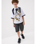 Фуфайка трикотажная для мальчиков (футболка) white, black