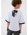 Фуфайка трикотажная для мальчиков (футболка) white, black