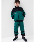 Комплект трикотажный для мальчиков: толстовка, брюки black, dark green