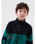 Комплект трикотажный для мальчиков: толстовка, брюки black, dark green