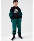 Комплект трикотажный для мальчиков: толстовка, брюки black, dark green