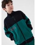 Комплект трикотажный для мальчиков: толстовка, брюки black, dark green