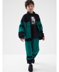 Комплект трикотажный для мальчиков: толстовка, брюки black, dark green