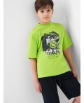 Комплект трикотажный для мальчиков: фуфайка (футболка), шорты black, light green