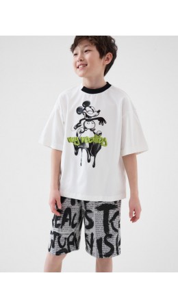 Комплект трикотажный для мальчиков: фуфайка (футболка), шорты multicolor