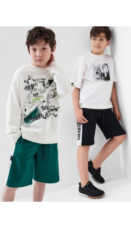 Шорты трикотажные для мальчиков, 2 шт в комплекте black, white, dark green