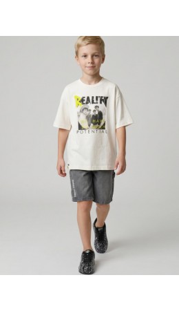 Фуфайка трикотажная для мальчиков (футболка) white