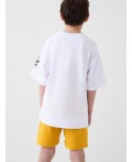 Комплект трикотажный для мальчиков: фуфайка (футболка), шорты white, orange