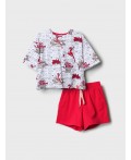 Комплект трикотажный для девочек: фуфайка (футболка), шорты multicolor