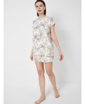 Пижама текстильная для женщин white, milk, brown