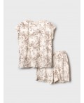 Пижама текстильная для женщин white, milk, brown