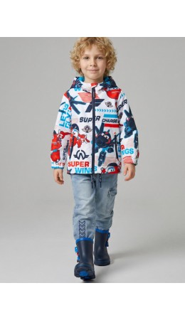 Куртка текстильная с полиуретановым покрытием для мальчиков (ветровка) разноцветный