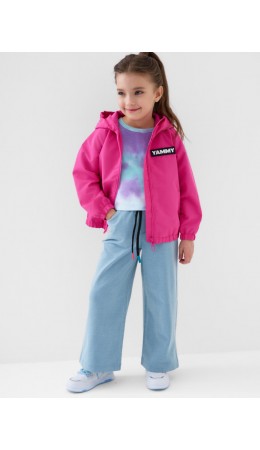 Куртка текстильная с полиуретановым покрытием для девочек (ветровка) pink