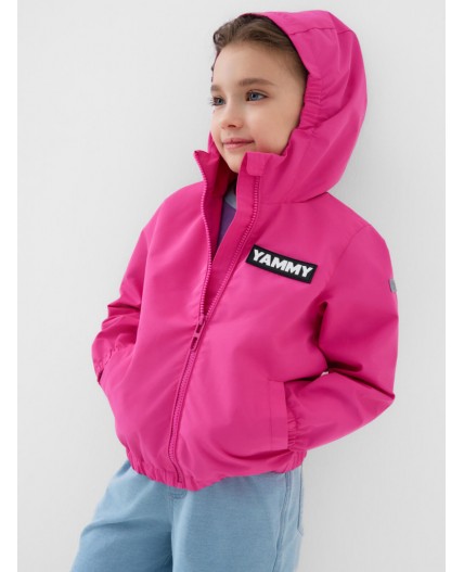 Куртка текстильная с полиуретановым покрытием для девочек (ветровка) pink