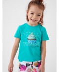 Фуфайка трикотажная для девочек (футболка) turquoise