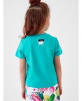 Фуфайка трикотажная для девочек (футболка) turquoise