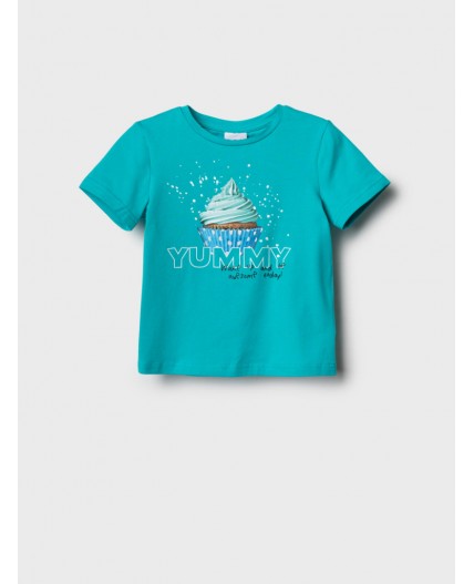 Фуфайка трикотажная для девочек (футболка) turquoise