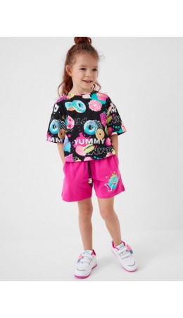 Фуфайка трикотажная для девочек (футболка) multicolor