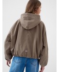Куртка текстильная с полиуретановым покрытием для девочек (ветровка) brown
