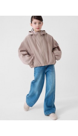 Куртка текстильная с полиуретановым покрытием для девочек (ветровка) beige