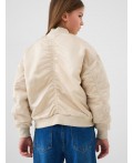 Куртка текстильная для девочек (бомбер) beige