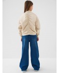 Куртка текстильная для девочек (бомбер) beige