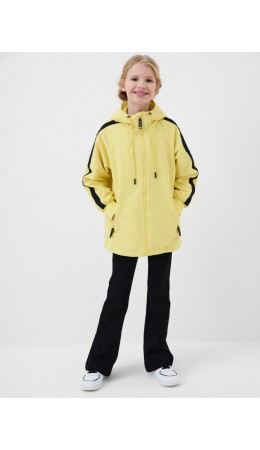 Куртка текстильная с полиуретановым покрытием для девочек (ветровка) yellow