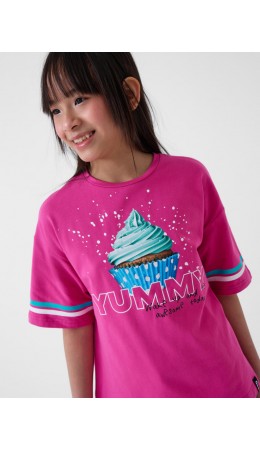 Фуфайка трикотажная для девочек (футболка) pink