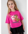 Фуфайка трикотажная для девочек (футболка) pink