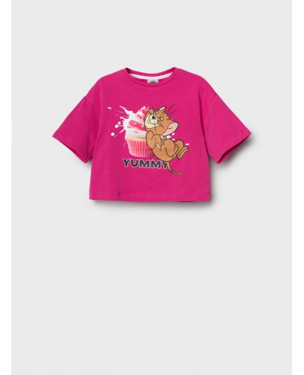 Фуфайка трикотажная для девочек (футболка) pink