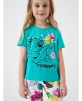 Фуфайка трикотажная для девочек (футболка) turquoise