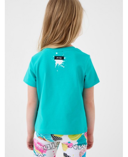 Фуфайка трикотажная для девочек (футболка) turquoise