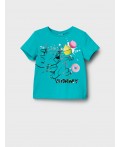 Фуфайка трикотажная для девочек (футболка) turquoise