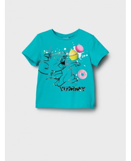 Фуфайка трикотажная для девочек (футболка) turquoise