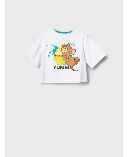 Фуфайка трикотажная для девочек (футболка) white