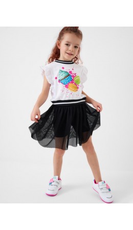 Юбка-легинсы трикотажные для девочек black