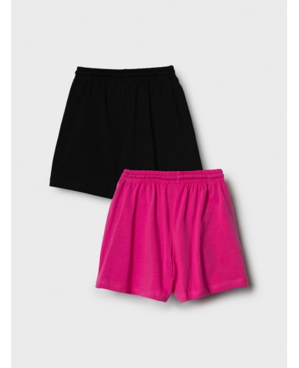 Шорты трикотажные для девочек, 2 шт в комплекте black, pink
