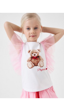 Джемпер трикотажный для девочек (футболка) white