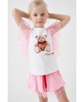 Юбка-шорты трикотажные для девочек pale pink
