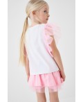 Юбка-шорты трикотажные для девочек pale pink