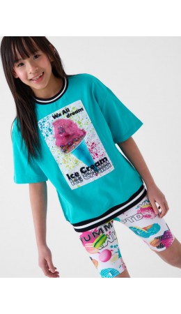 Джемпер трикотажный для девочек (футболка) turquoise
