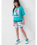 Джемпер трикотажный для девочек (футболка) turquoise