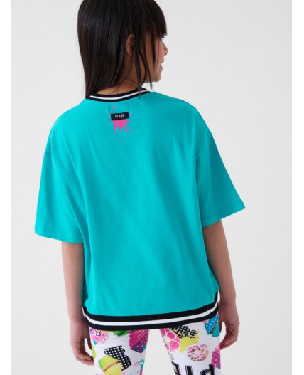 Джемпер трикотажный для девочек (футболка) turquoise