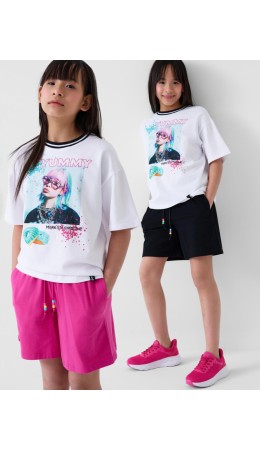 Шорты трикотажные для девочек, 2 шт в комплекте black, pink